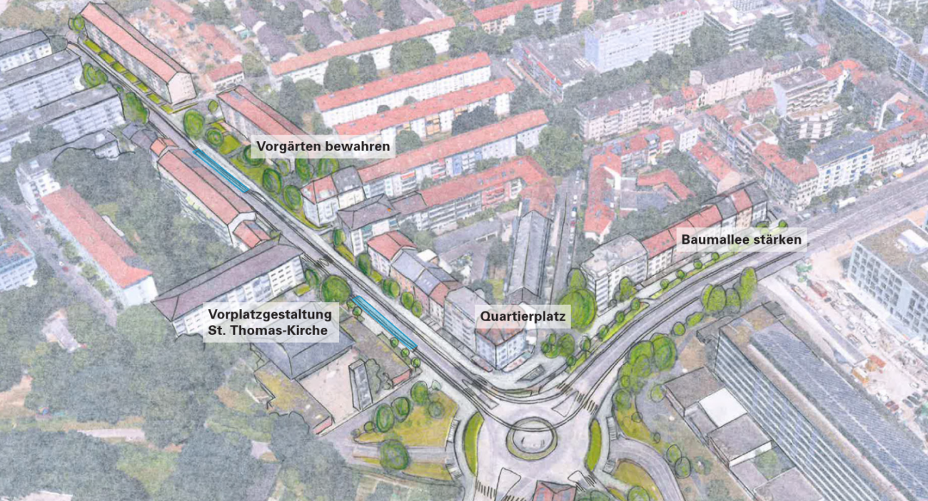 Kreisel Hegenheimerstrasse, Quelle: Stauffenegger