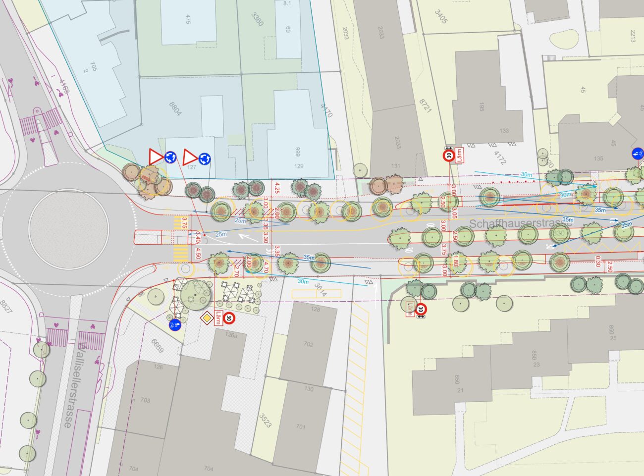 Schaffhauserstrasse Nord Planausschnitt